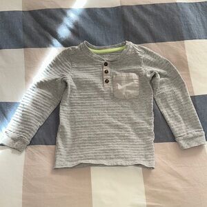 Carter's Gray Long Sleeve Tee with Henley Neckline